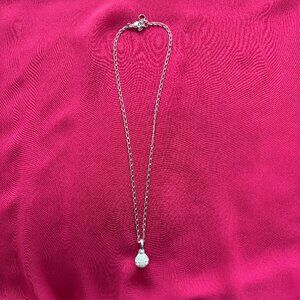 💎 Vintage Swarovski Crystal Ball Pendant Necklace – Silver Chain Signed Sparkle